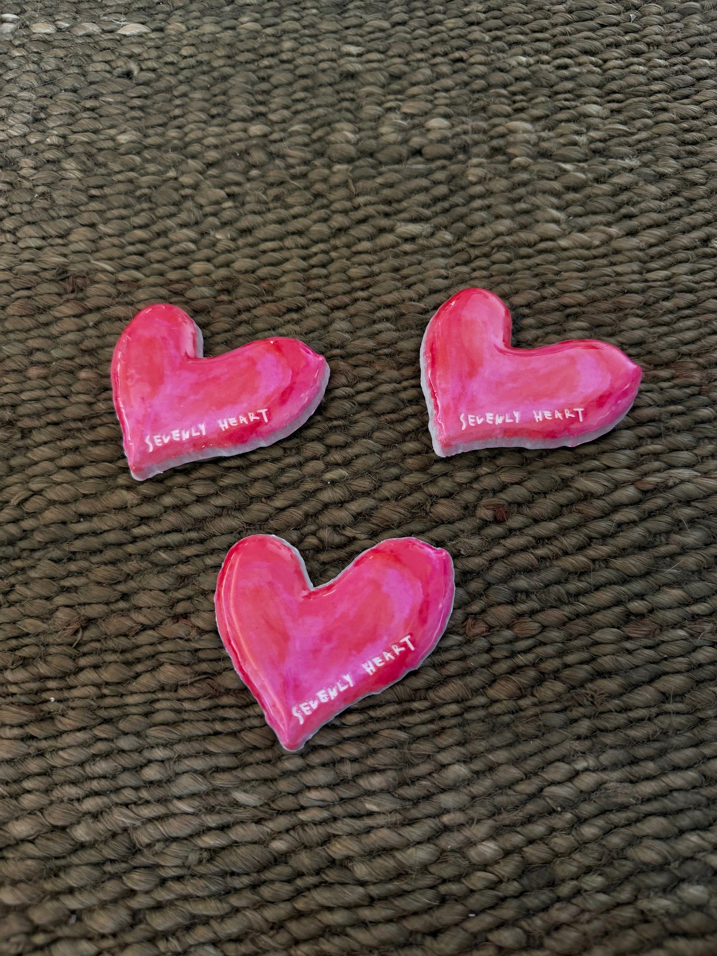 "Sevently Heart" Resin Heart Magnets